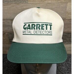 Garrett Metal Detectors Cap Hat Beige w/ Green Logo - NOS